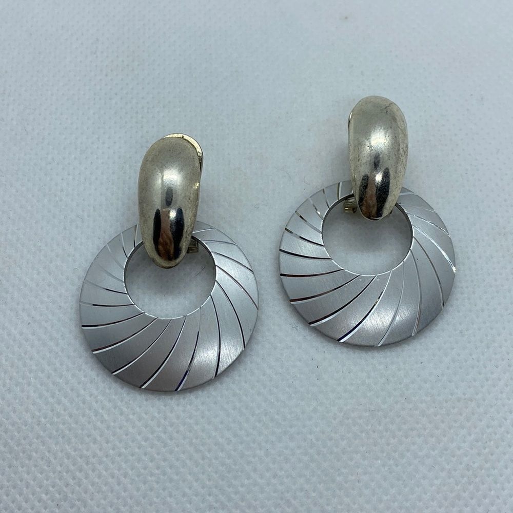 💛 Vintage Silver Door Knocker Costume Earrings